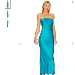 X REVOLVE ANGEL STRAPLESS MIDI DRESS IN BLUE Size L